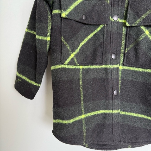 Zara Green Plaid Insulated Quilted Oversized Jacket - Picture 4 of 9